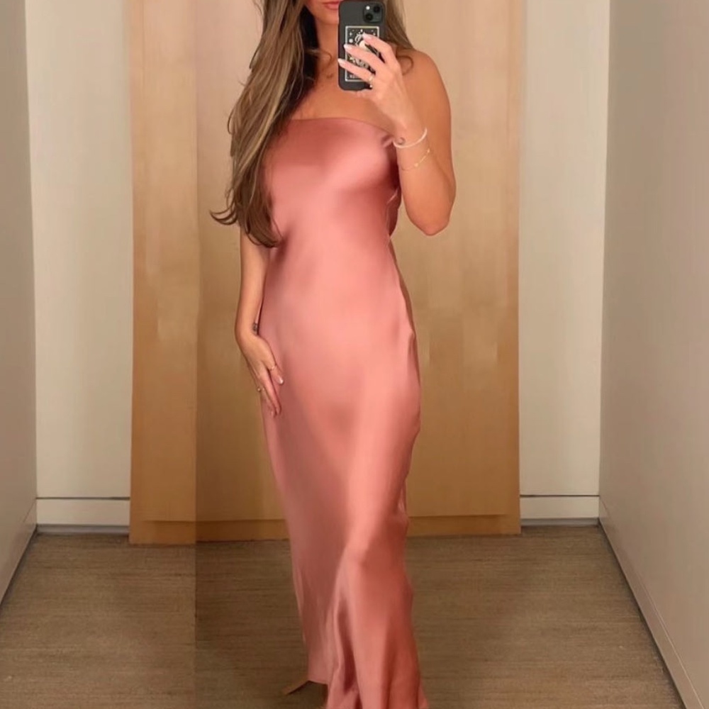 NWT Reformation Joanna Silk Midi Dress in Blush Pink